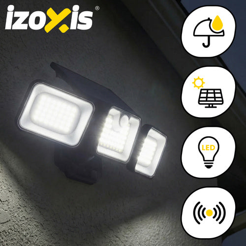 Lampada solare da esterno Izoxis 180 LED con sensore di movimento IP65