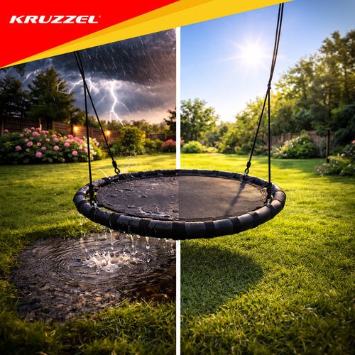 Altalena a nido nero 100 cm – portata 150 kg, corde regolabili
