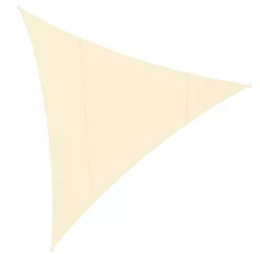 Vela ombreggiante triangolare 4×4×4 m – poliestere 180 g/m², beige, anelli in acciaio inox