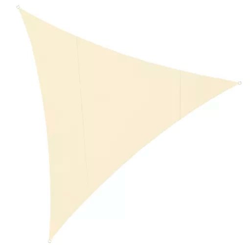 Vela ombreggiante triangolare 4×4×4 m – poliestere 180 g/m², beige, anelli in acciaio inox