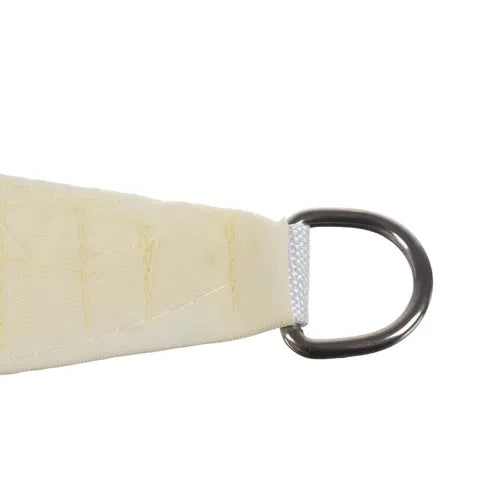 Vela ombreggiante triangolare 4×4×4 m – poliestere 180 g/m², beige, anelli in acciaio inox