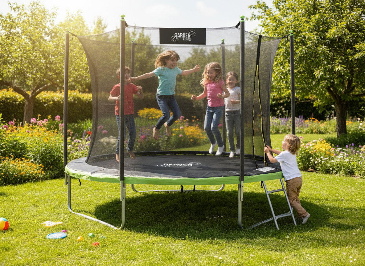 Trampolino 312Cm con Scaletta e Rete