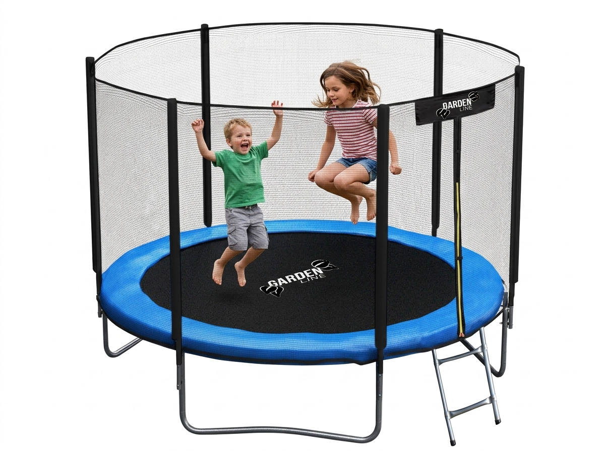 Trampolino da Giardino 312cm Garden Line Con Rete e Scaletta 54 Molle CE GS