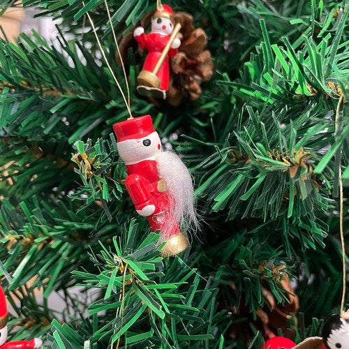 Palle di Legno per Albero di Natale – Set 30 Pezzi con Decorazioni Natalizie in Legno Rosso, Resistenti e Naturali