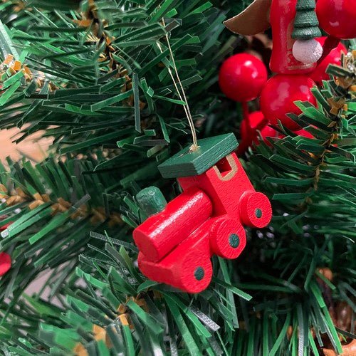 Palle di Legno per Albero di Natale – Set 30 Pezzi con Decorazioni Natalizie in Legno Rosso, Resistenti e Naturali