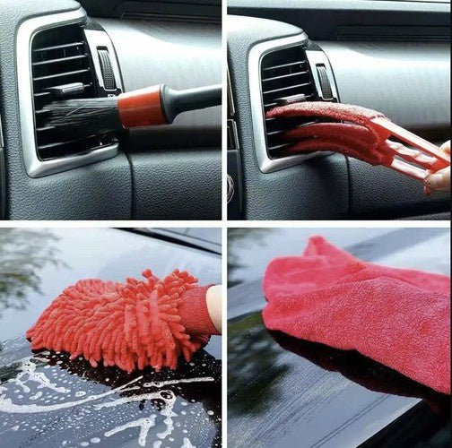 Kit detailing auto set 19 pezzi con borsa