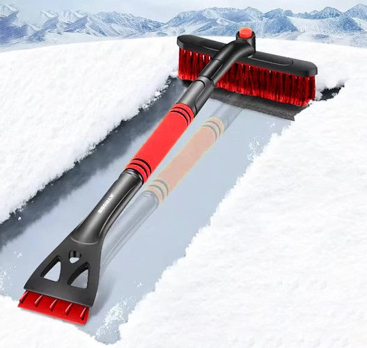 Raschietto telescopico per ghiaccio e neve con spazzola rotante – 80-95 cm, manico EVA
