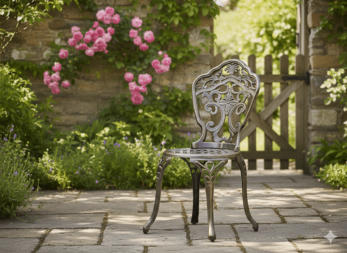 Set tavolo e 2 sedie in alluminio Danbury Garden Line bronzo antico