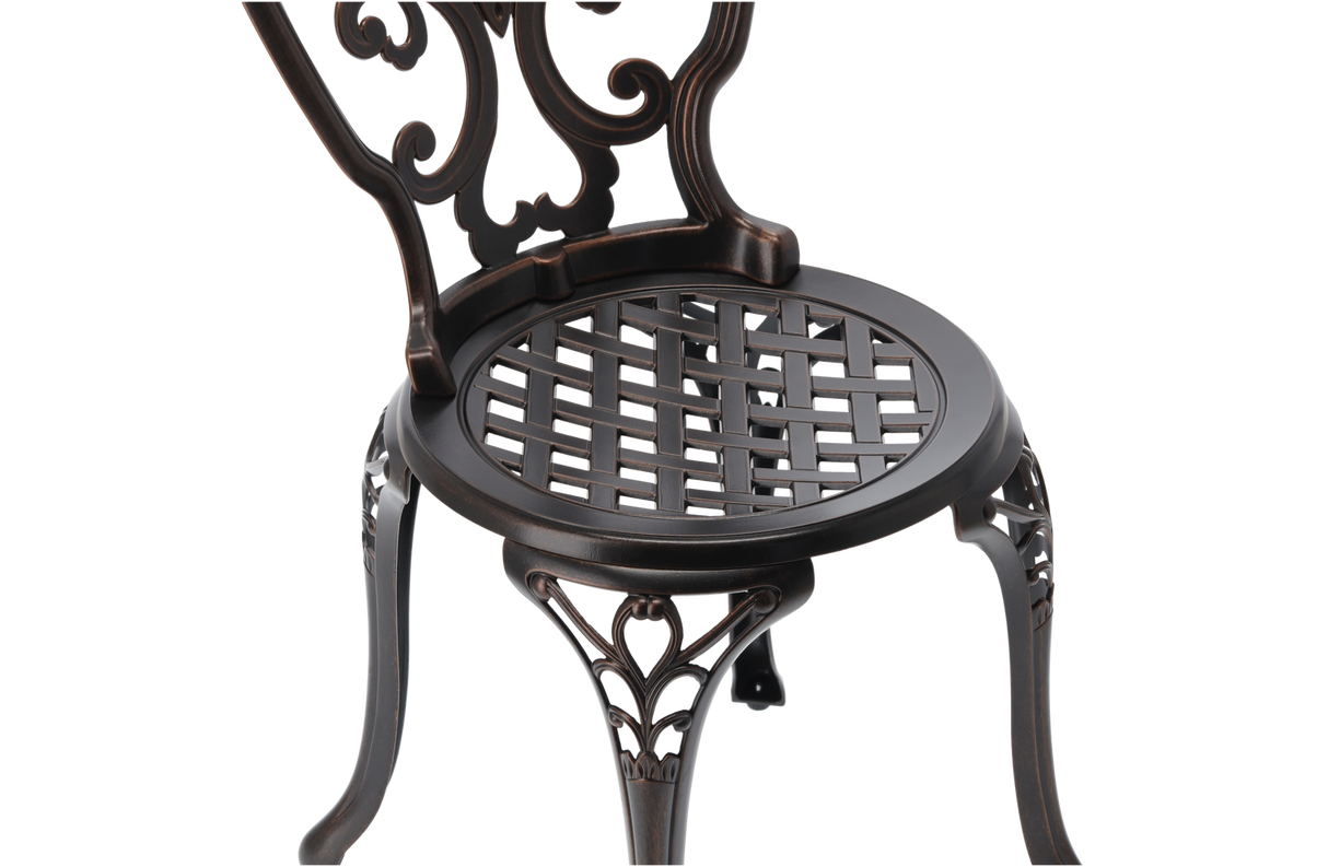 Set Sedie e Tavolo in Alluminio Danbury Garden Line Bronzo Antico Tavolo 2 Sedie