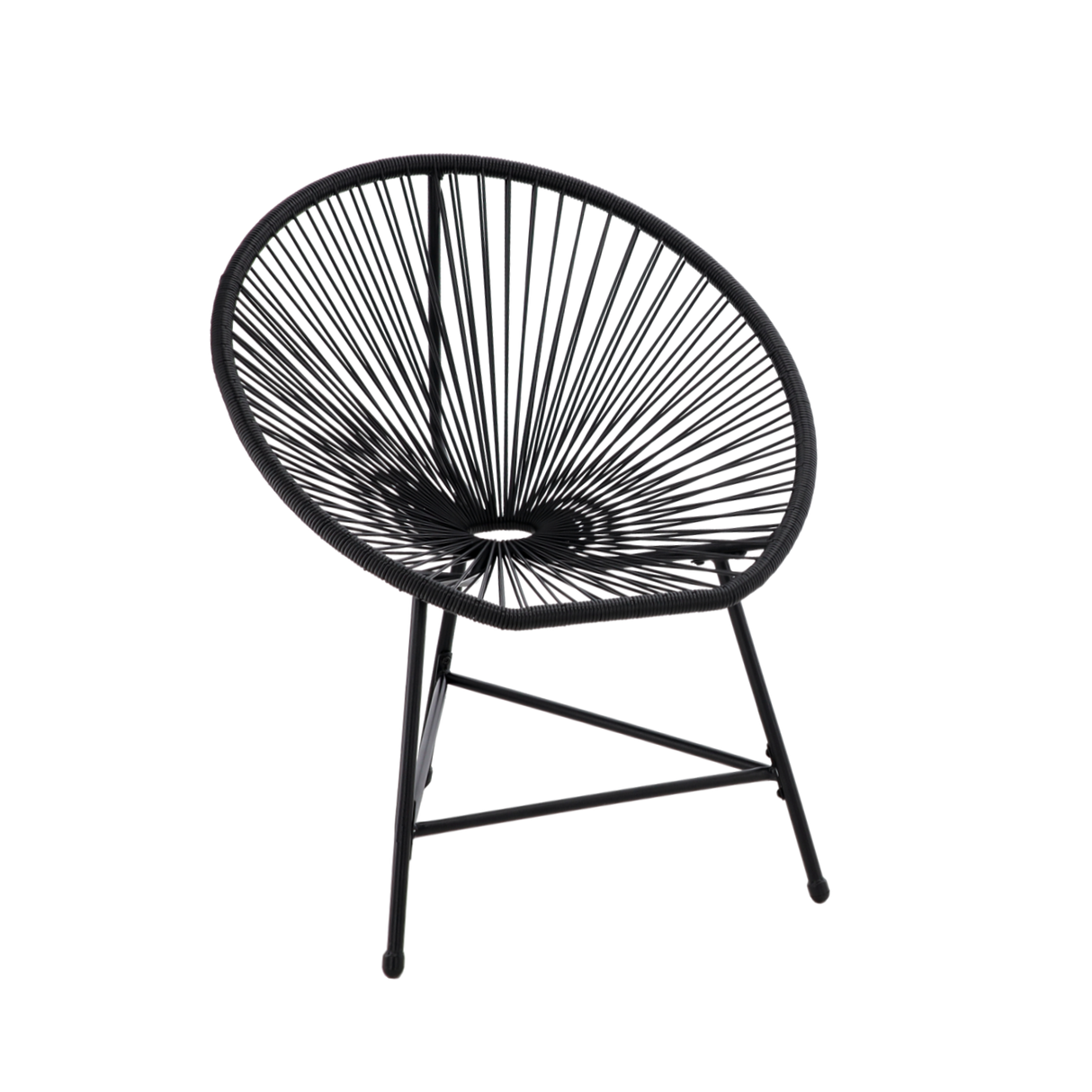 Set Mobili da Giardino Garden Line 2 Sedie Tavolino Nero Rattan Vetro 5mm