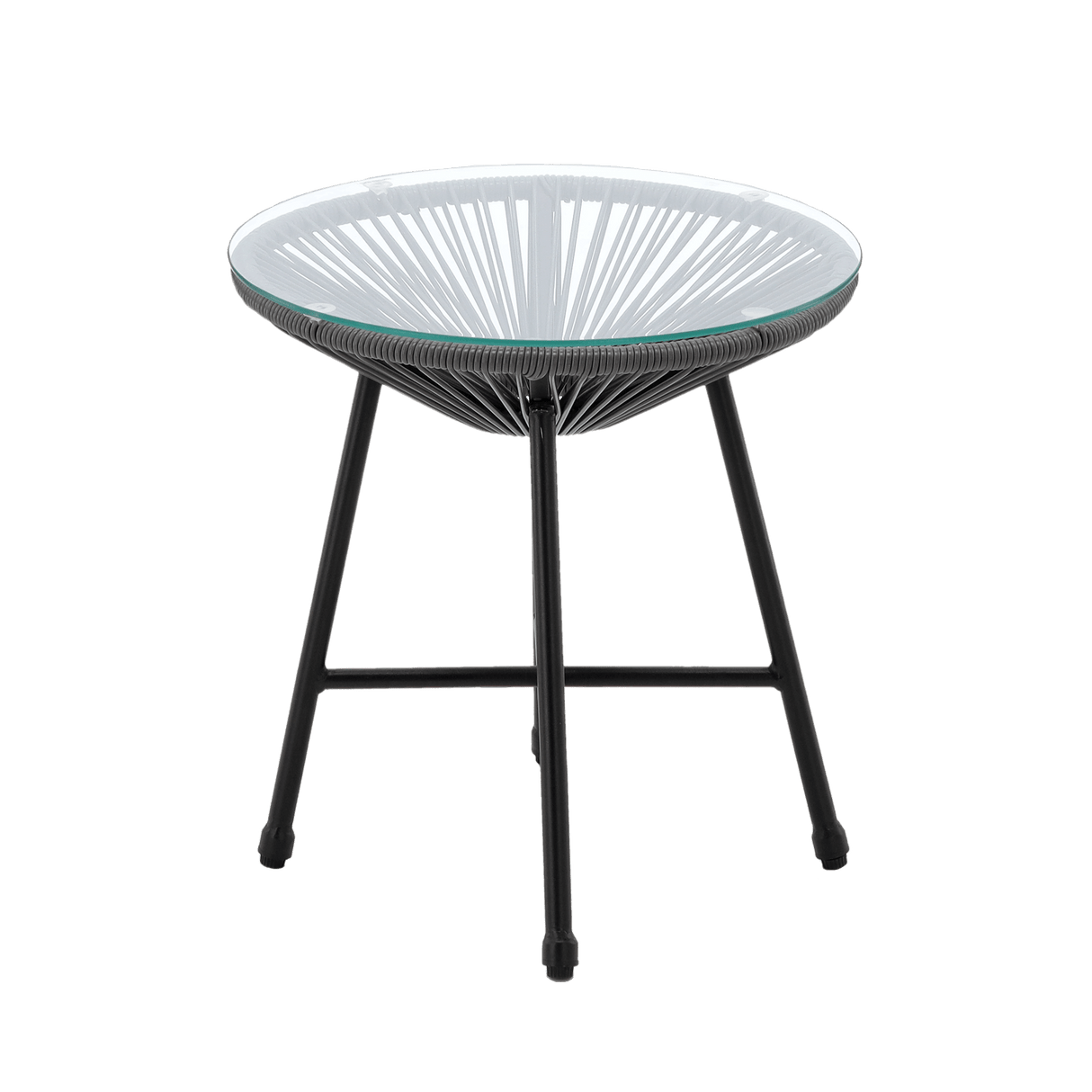 Set mobili da giardino Garden Line grigio con 2 sedie e tavolino in vetro