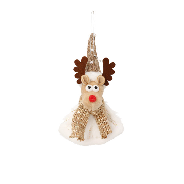 Pendente di Natale Pupazzo di Neve, Babbo Natale, Orsetto o Renna Marrone 11 x 12 cm