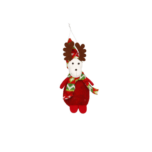 Pendente di Natale Pupazzo di Neve, Babbo Natale, Orsetto o Renna Rosso-Verde 5 x 12 cm