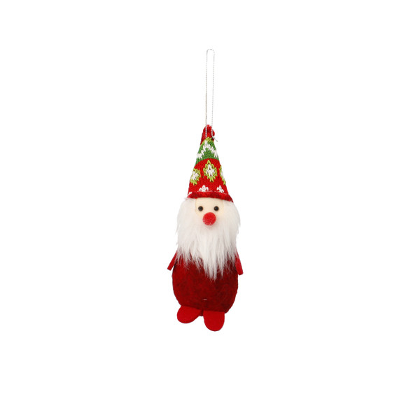 Pendente di Natale Pupazzo di Neve, Babbo Natale, Orsetto o Renna Rosso-Verde 5 x 12 cm