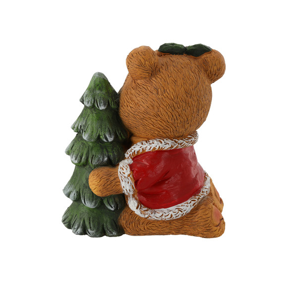 Figura Natalizia Orsetto con Albero Luminosa LED 28 x 17 x 32 cm