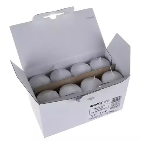 LOT DE 8 BOUGIES LONGUE DURÉE 10x5cm