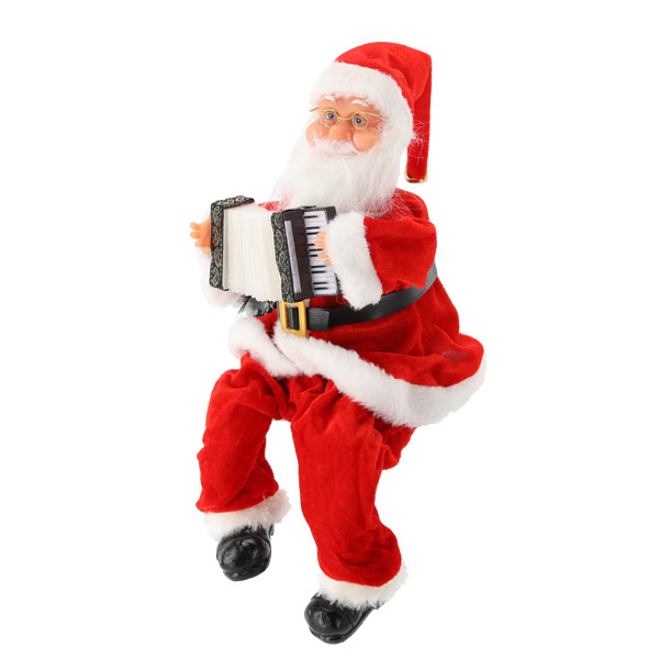 Babbo Natale Musicale e Animato con Fisarmonica e Luci RGB 40,5 cm