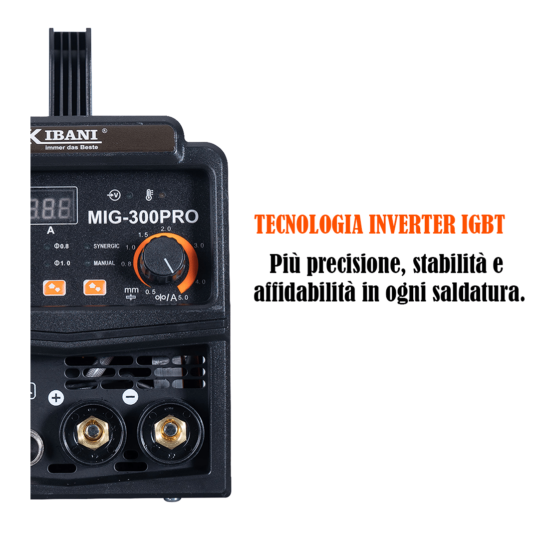 Saldatrice 3in1 Kibani 300Pro - Salda MIG TIG MMA 5 anni di garanzia - modello 2025