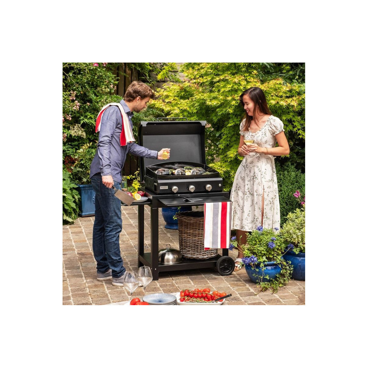 Le Marquier AMALIA PRO 360 Nera – Piastra a Gas GPL in Ghisa Smaltata 6,9 kW