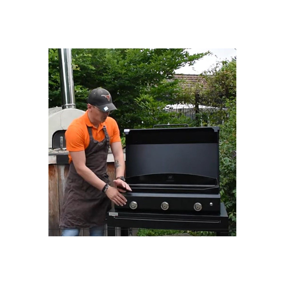 Le Marquier AMALIA PRO 375 – Piastra Liscia a Gas Nera in Ghisa Smaltata con Bruciatori Inox