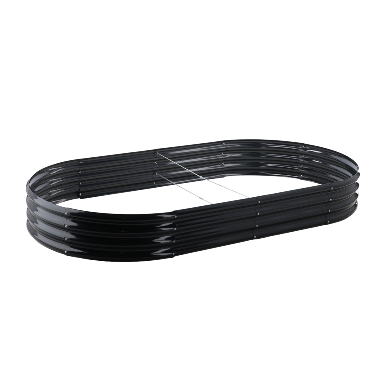 Orto Rialzato da Giardino Ovale 240 x 120 x 30 cm in Acciaio