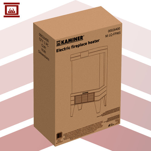 Termoventilatore con effetto fiamma 3D 2000W – 2 modalità, telecomando, timer 12h
