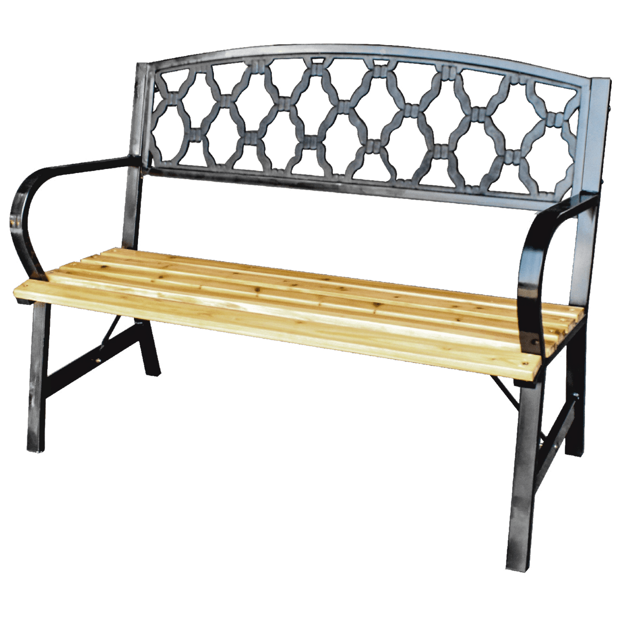 Panchina da Giardino 120 x 56 x 85 cm in Legno e Acciaio