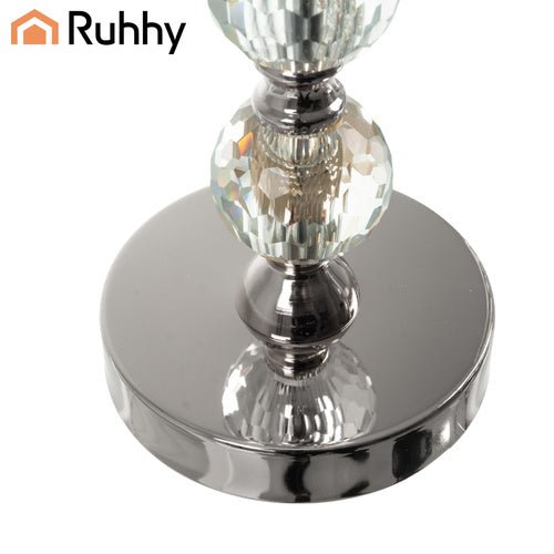 Set 3 portacandele glamour Ruhhy 22314 – altezze diverse, dettagli cristallo, effetto specchio, argento