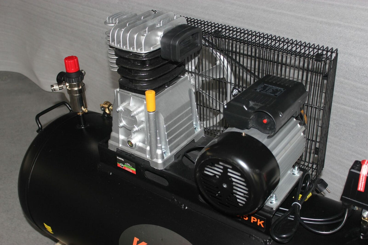 Compressore da 200 Litri - 370L di aria al Min - 8.0 BAR - 2 attacchi - Kibani