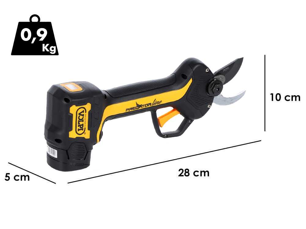 Forbici Da Potatura a Batteria Volpi PV295 14,4V Brushless Con Display Taglio 25mm