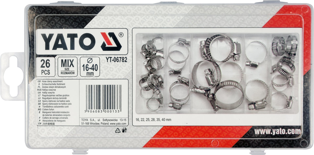 Set 26 Fascette per Tubi 16-40 mm Assortimento Completo