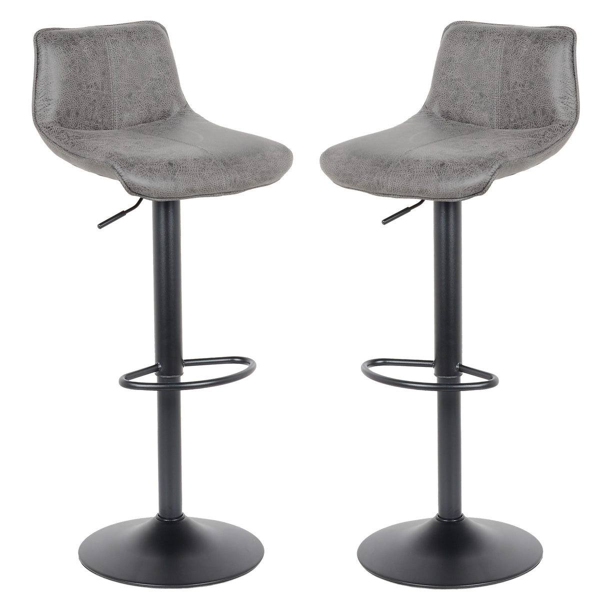 2 Stück Barhocker Neuheit 2021 Modell Rio - grau - Leder