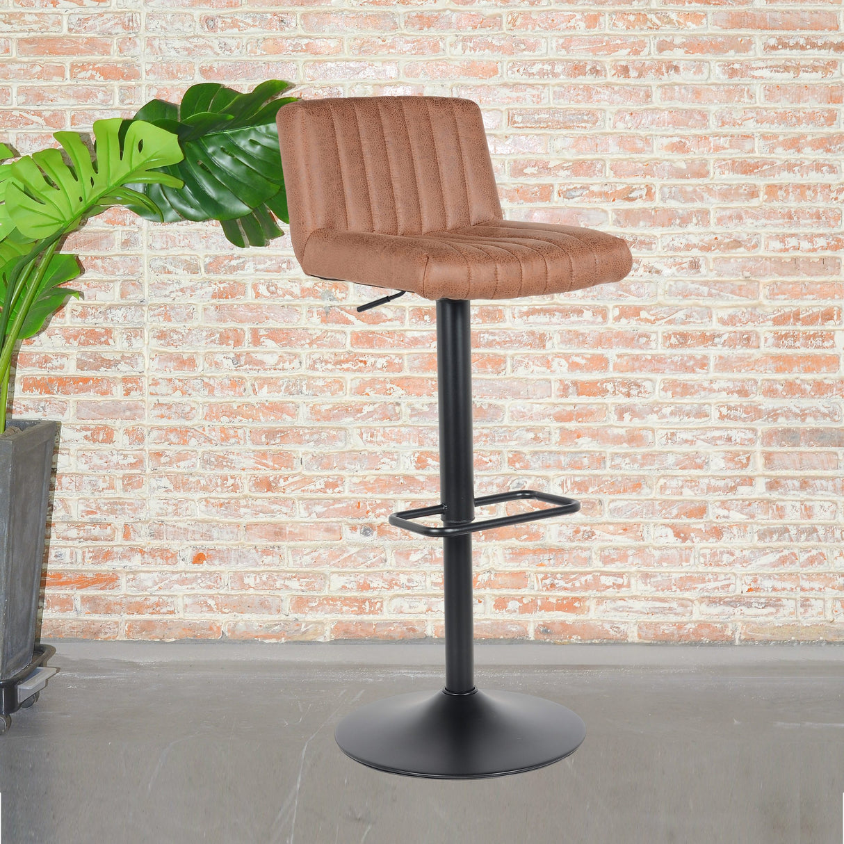 2 Stück Barhocker Neuheit 2021 Ledermodell - Hellbraun Port