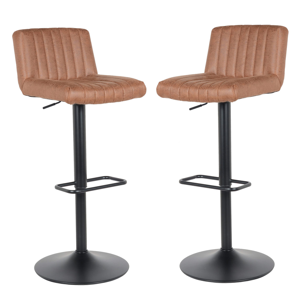 2 Stück Barhocker Neuheit 2021 Ledermodell - Hellbraun Port