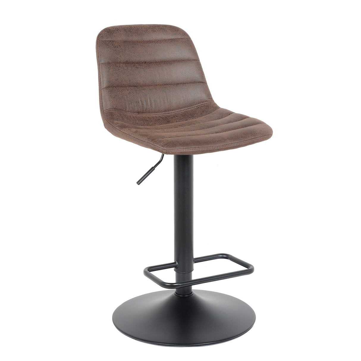 Lot de 2 tabourets de bar, modèle Helsinki 2023, marron foncé, cuir