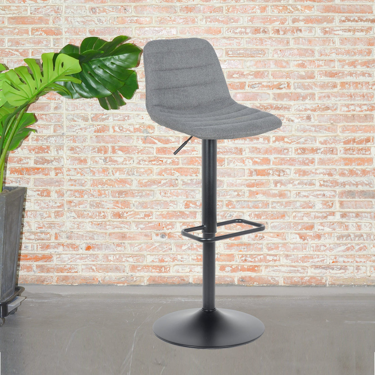 Lot de 2 tabourets de bar, modèle Helsinki 2023, gris, tissu