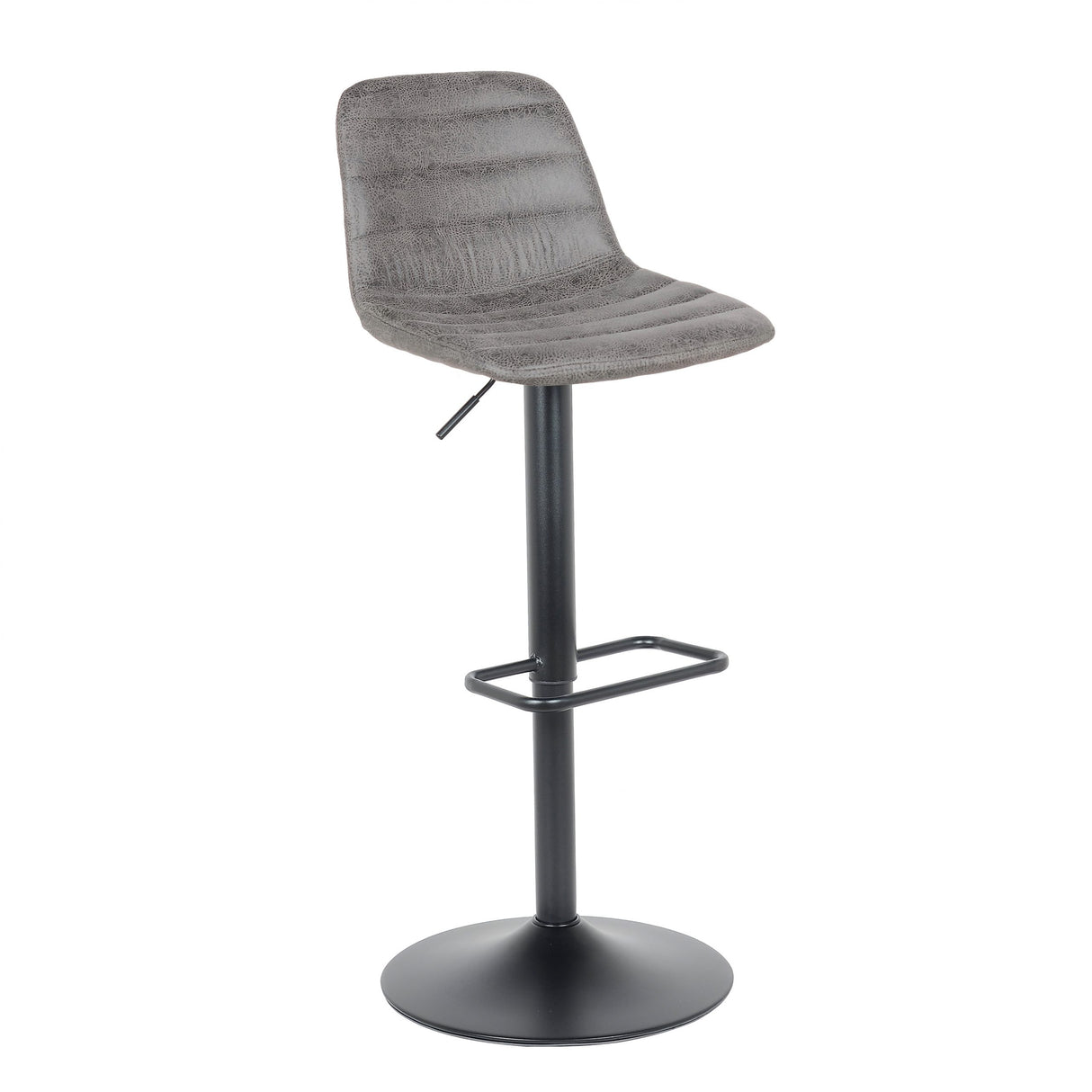 Lot de 2 tabourets de bar, modèle Helsinki 2023, gris foncé, cuir