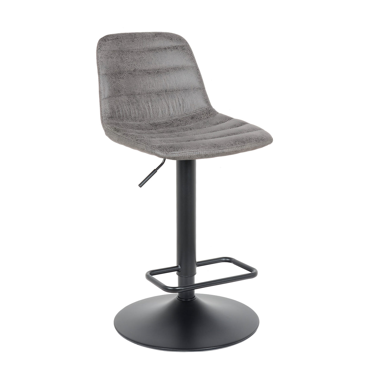 Lot de 2 tabourets de bar, modèle Helsinki 2023, gris foncé, cuir