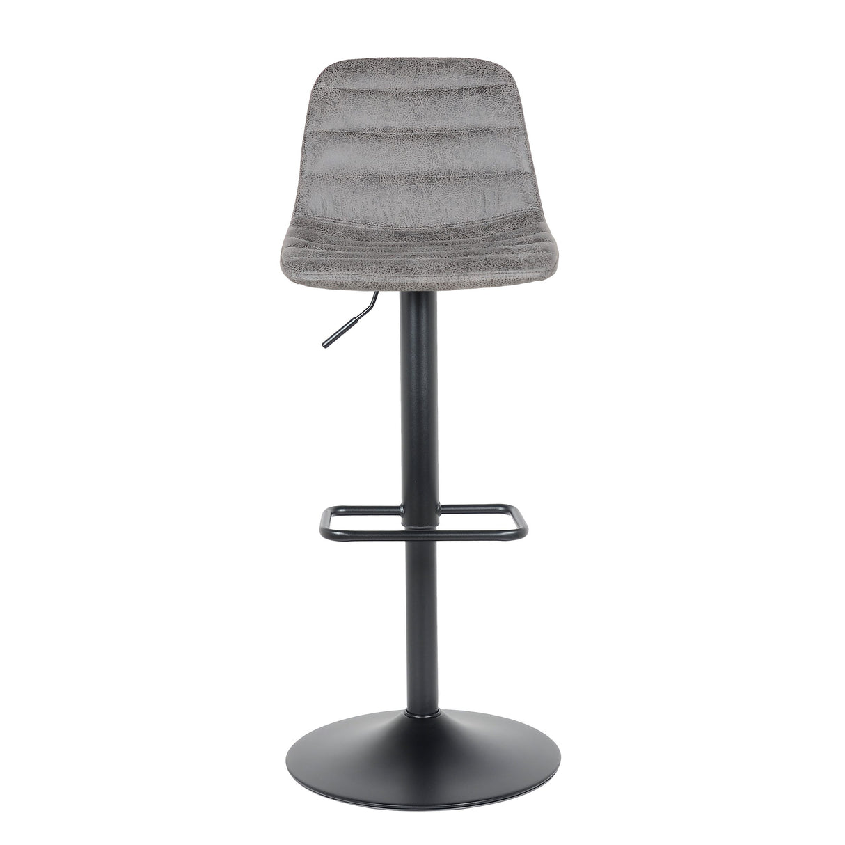 Lot de 2 tabourets de bar, modèle Helsinki 2023, gris foncé, cuir