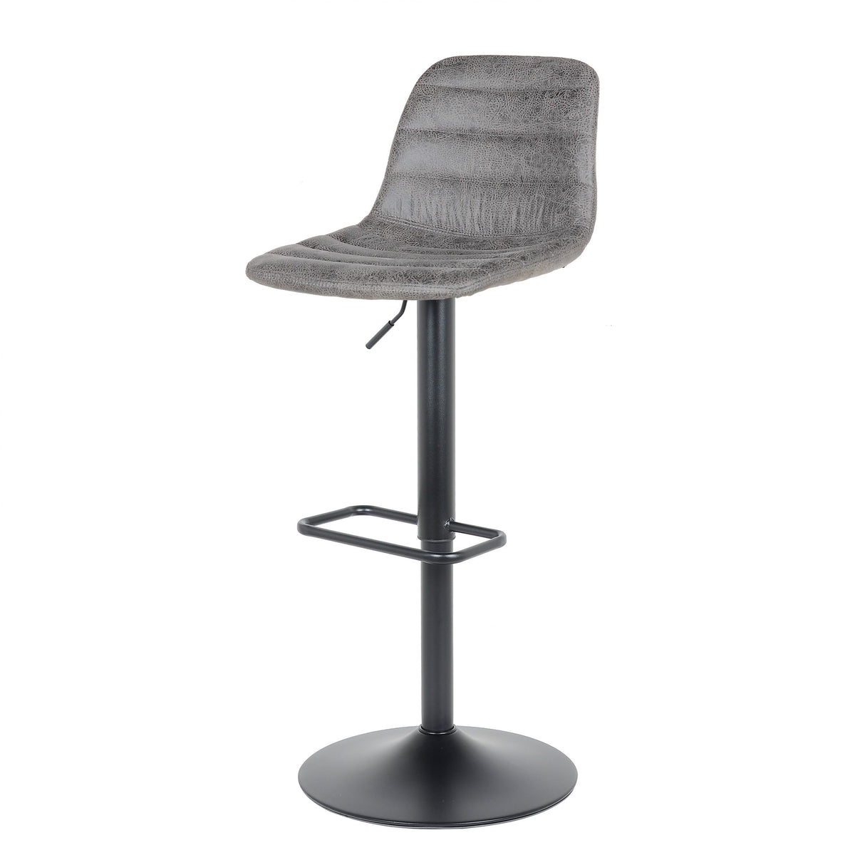 Lot de 2 tabourets de bar, modèle Helsinki 2023, gris foncé, cuir