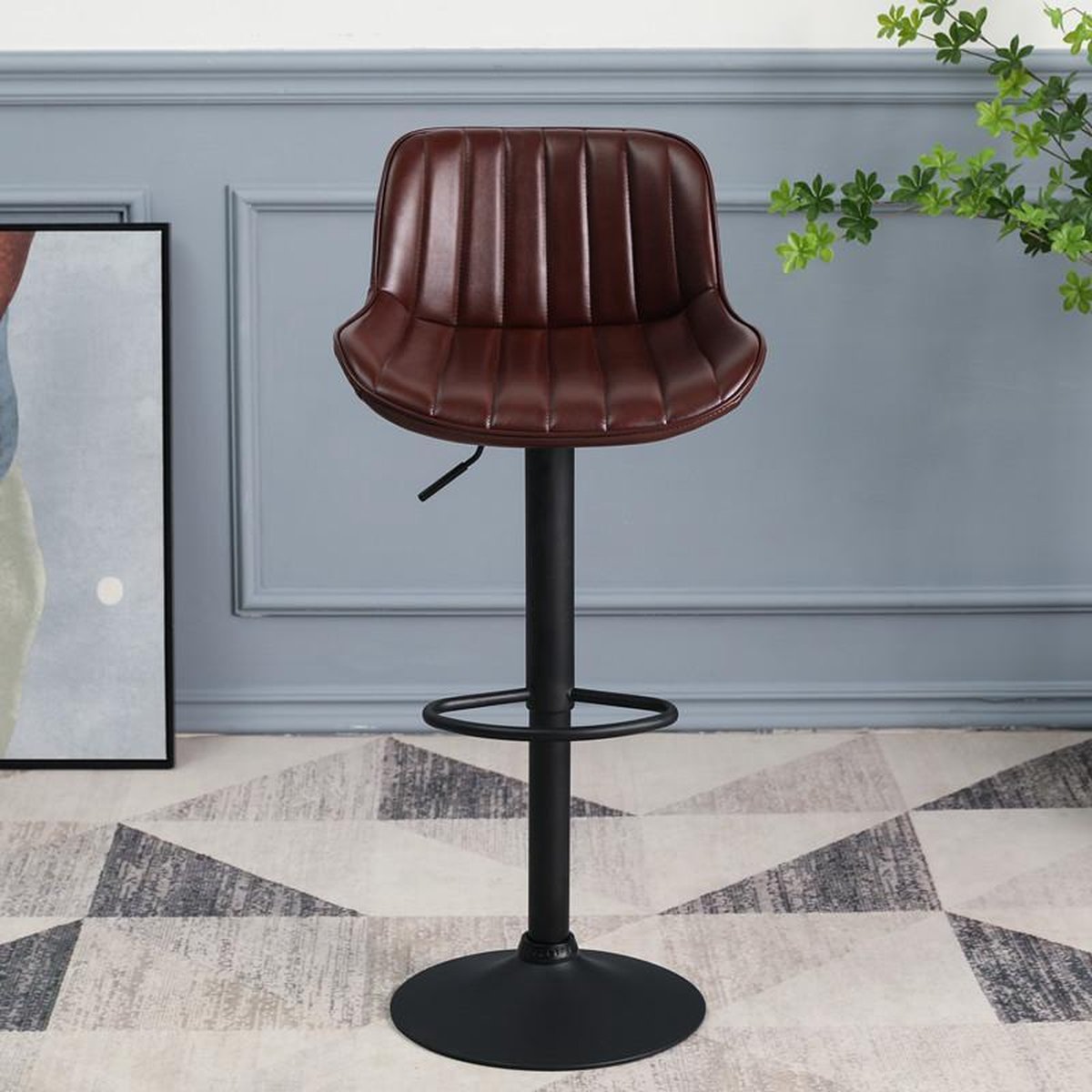 2 Stück dunkelbrauner Katy Hocker Bar Küche fest drehbar verstellbar Modell 2020