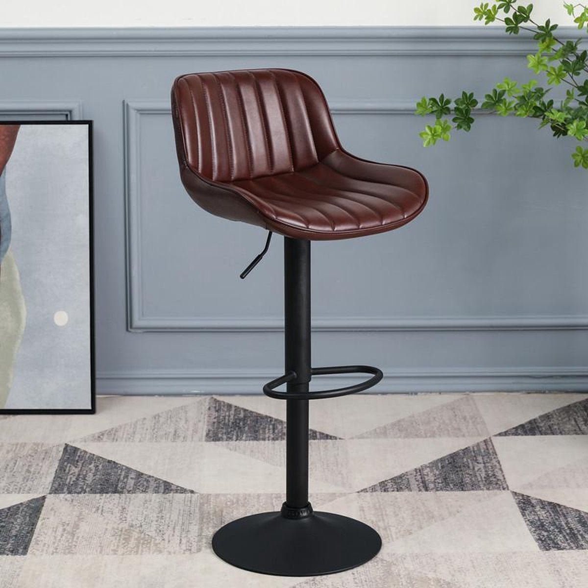 2 Stück dunkelbrauner Katy Hocker Bar Küche fest drehbar verstellbar Modell 2020