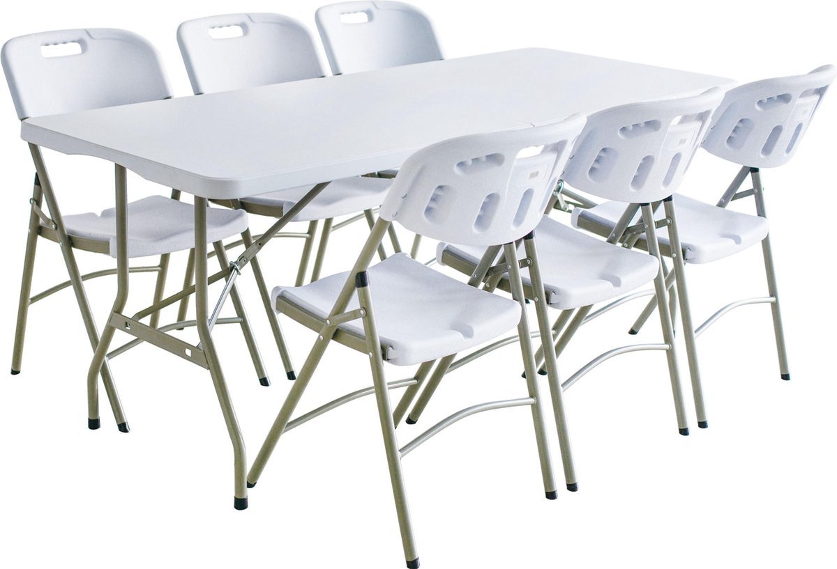 Table rectangulaire pliante pour barbecue, pique-nique, montagne et mer, pliable, peu encombrante - 183 x 76 x 73,5 cm (chaises non incluses)