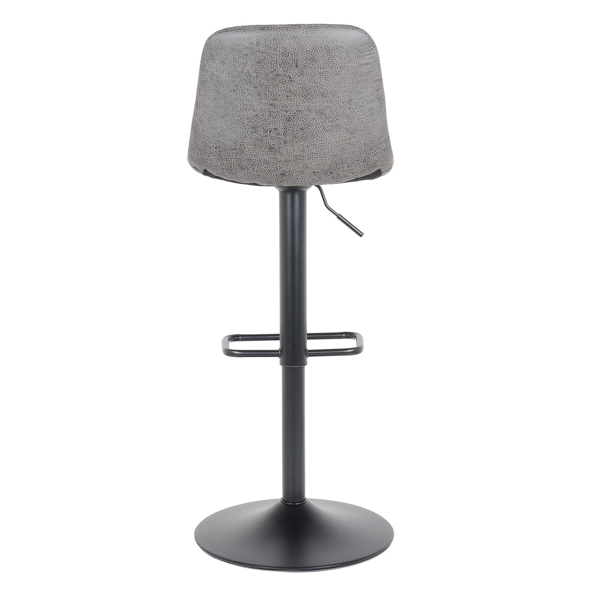 Lot de 2 tabourets de bar, modèle Helsinki 2023, gris foncé, cuir