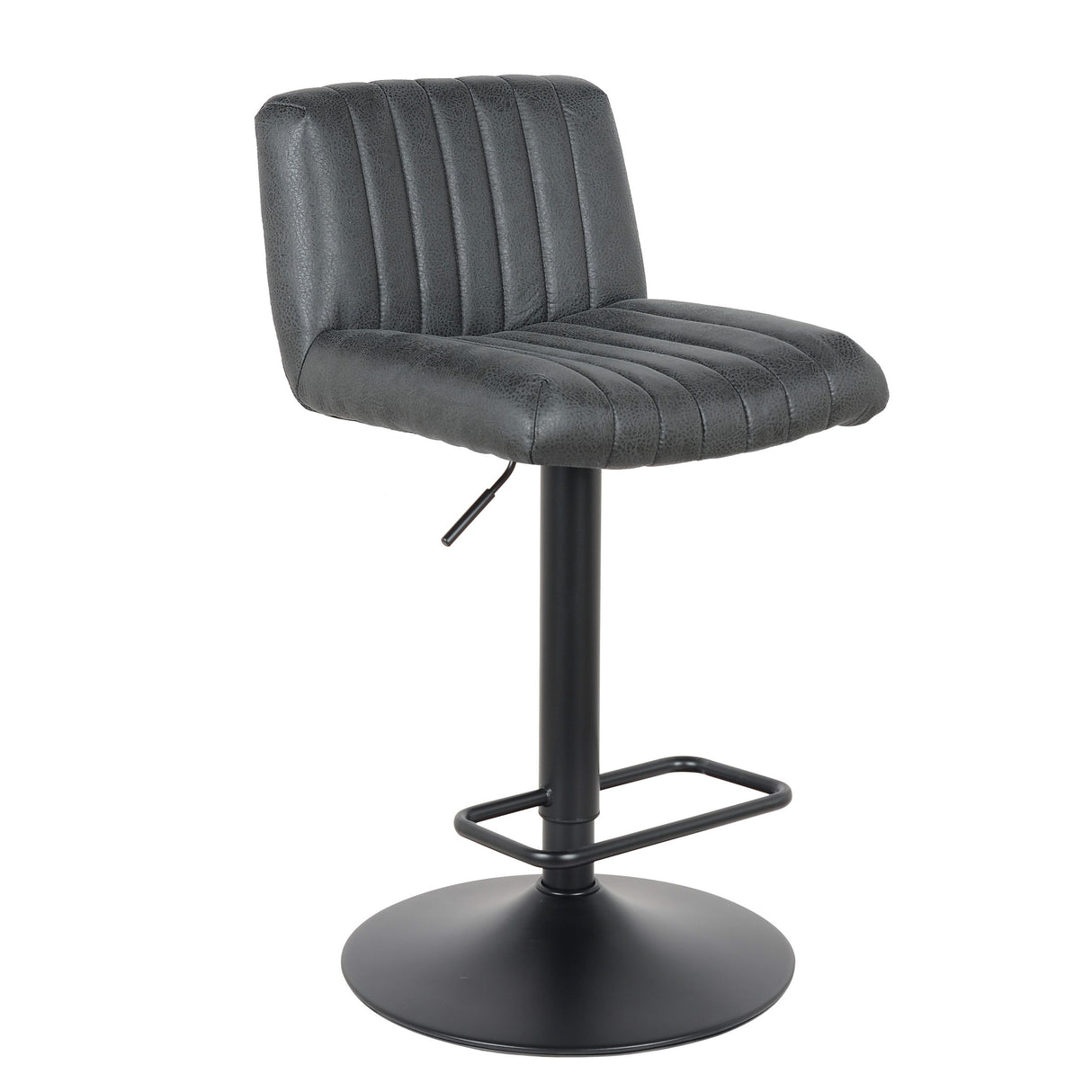 Lot de 2 tabourets de bar, modèle Porto 2023, cuir noir