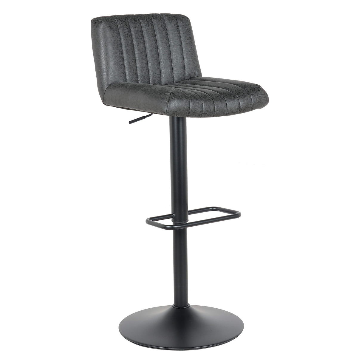 Lot de 2 tabourets de bar, modèle Porto 2023, cuir noir