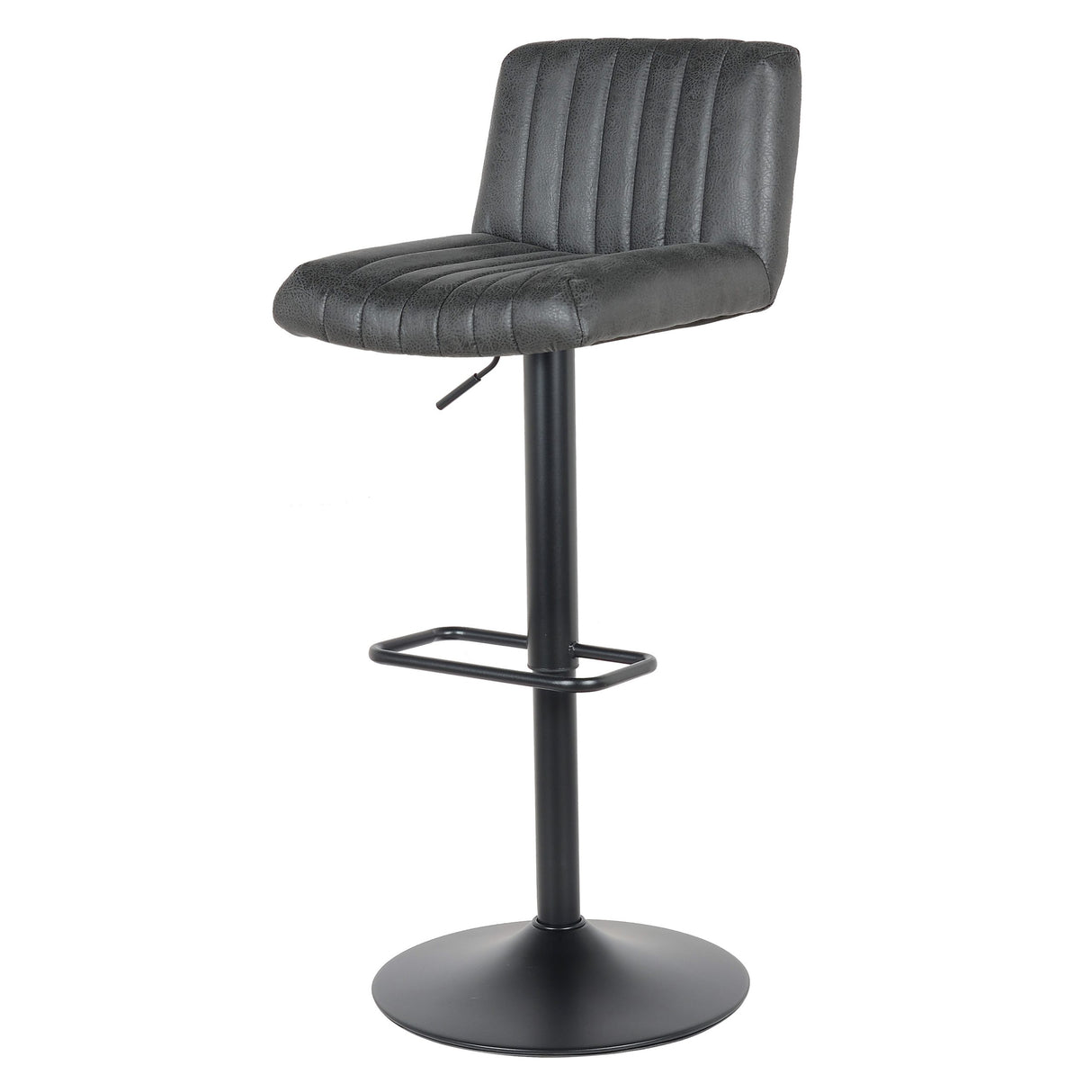 Lot de 2 tabourets de bar, modèle Porto 2023, cuir noir