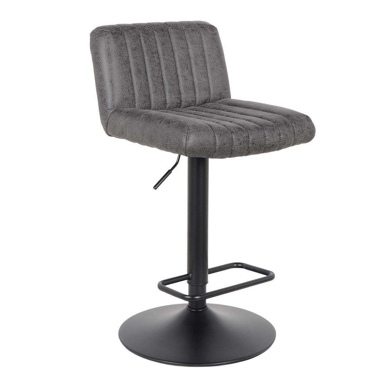 Lot de 2 tabourets de bar neufs 2023 - Modèle Porto cuir anthracite