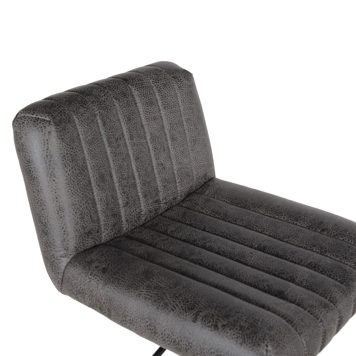 Lot de 2 tabourets de bar neufs 2023 - Modèle Porto cuir anthracite