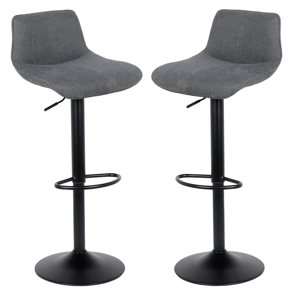 Lot de 2 tabourets de bar, modèle Rio 2023, tissu noir